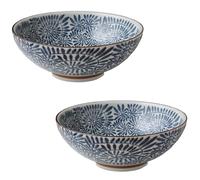 Mino Ware Elegante Ciotola Ramen in Ceramica Modello Donburi Karakusa Set...
