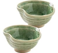 Mino Ware Minorutouki AMANE Ciotola Piccola Verde Forma Hyotan Set Di 2 Giappone
