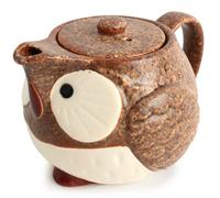 Mino ware teiera ceramica giapponese Kyusu forma gufo caffè marrone made in J...