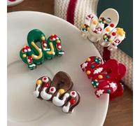 MinoCino Fermagli per capelli natalizi, 4 pezzi, mini accessori per capelli in stile caramella per donne e ragazze, graziosi artigli per capelli natalizi per feste di festa, regalo per riempire la