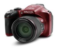 Minolta Pro Shot - Fotocamera digitale HD da 20 Mega Pixel con zoom ottico 67x, video Full HD 1080p e scheda SD da 16 GB, colore: Rosso