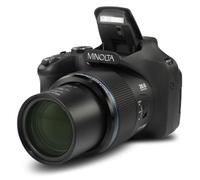 Minolta Pro Shot - Fotocamera digitale HD da 20 megapixel con zoom ottico 67x, video Full HD 1080p e scheda SD da 16 GB, colore: Nero