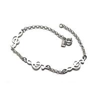 Minoplata Bracciale in argento sterling con figure chiave di sole è ideale se vuoi fare una donna che ama la musica, Argento