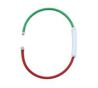 Minoplata Bracciale rigido con bandiera Italia, in gomma e argento 925, 53 | perline colorate e argento Sterling