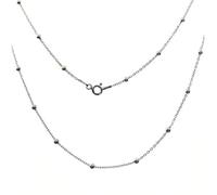 Minoplata - Collana girocollo in argento sterling con palline, lunghezza 50 cm, design originale da indossare da sola o combinata con ciondoli e chiama angeli in argento