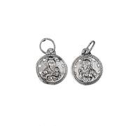 Minoplata Medaglia scapolare in argento sterling Vergine del Carmen e Sacro Cuore, 14mm, Argento Sterling, no