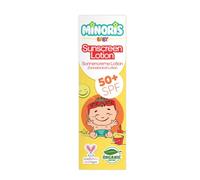 Minoris Baby Lozione Solare SPF 50+ | Organica, Naturale & Minerale per Pelle Sensibile | Ipoallergenica, Vegana, Resistente all’Acqua, Protezione ad Ampio Spettro, Testata Dermatologicamente, 150 ml