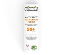 Minoris Lozione Solare Anti-Macchie SPF 50+ | Biologica, Naturale & Minerale, Protezione ad Ampio Spettro per Pelli Sensibili | Ipoallergenica, Vegana, Resistente all’Acqua, Base per Make-up, 150 ml