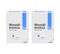 Minoxidil Biorga 5% - 3 Flaconcini da 60ml - 2x3x60 ml Soluzione