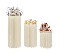 MINRS 3 pezzi di cartone per matrimonio, colonna, vaso pieghevole in cartone, display a colonna con pannelli in PVC, supporto per fiori pieghevole, colonna decorativa per matrimoni, feste, giardino