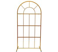 MINRS Arco di nozze portatile, 2,0 x 1,0 m, in metallo, per matrimoni, anniversari, feste di compleanno, proposte di matrimonio, oro