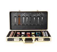 MINRS Barbiere Case portatile con lucchetto sicuro per password, barbiere barbiere salon stylist Carrying Suitcase parrucchiere organizer per forbici, trimmer, pettini, spazzole 55 x 27 x 10 cm, nero