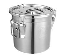 MINRS Contenitore per cereali in acciaio inossidabile da 12 L, ermetico, secchio da cucina, contenitore per cereali, contenitore per farina, secchio con coperchio, secchio portaoggetti da cucina