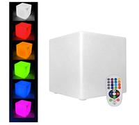MINRS Cubo luminoso a LED per esterni, cubo luminoso, con telecomando, illuminazione da giardino, per esterni, sette colori e luminosità per casa ed esterni, impermeabile