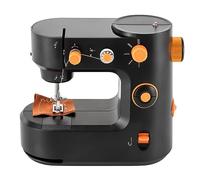 MINRS Mini Macchina da Cucire per Bambini con Pedale, Luce LED, 5 Punti, Tagliafili, Cucito a Due Vie per Principianti (Nero)