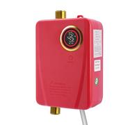 MINRS Scaldacqua elettrico istantaneo, 3,5 KW, 220 V, scaldabagno elettrico, con indicatore di temperatura a LED e soffione doccia, mini scaldabagno elettrico (rosso)