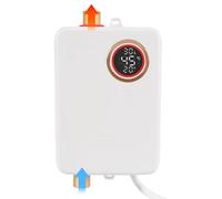 MINRS Scaldacqua elettrico istantaneo, 3,5 KW, 220 V, scaldabagno elettrico, con indicatore di temperatura a LED e soffione doccia, mini scaldabagno elettrico (bianco)