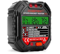 MINSHUXI - Tester per prese con prova RCD e display LCD di tensione Fi Tester per tensione di dispersione e indicatore di corrente Tester per prese 6 tipi di diagnosi di errore 48-250V
