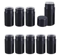 Minsily 10 contenitori vuoti da 30 ml per deodorante, in plastica, ricaricabili, per balsamo per labbra fai da te, rossetto, pastelli, Chapstick (nero)