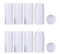 Minsily Confezione da 10 contenitori rotondi vuoti da 30 ml per deodorante, bastoncini di riempimento in plastica, contenitori per deodoranti bianchi per balsamo per le labbra da 28,3 g, flaconi