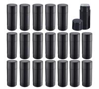 Minsily Confezione da 20 contenitori vuoti per deodoranti, 30 ml, neri, rotondi, in plastica, da viaggio, ricaricabili, per burrocacao fai da te, rossetto, pastelli, nero