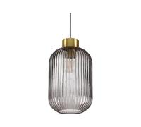 Sospensione Vintage-Decò Mint-3 Metallo Fumè 1 Luce E27