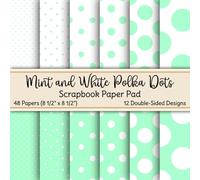 Mint and White Polka Dots Scrapbook Paper Pad: 48 Pages of Non-Perforated, Double-Sided, Decorative, 8.5" x 8.5" Paper for Scrapbooking, Collage, Junk ... Art, Decorating, and Other Craft Projects