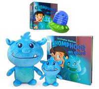 Mint Bucket Chomphogs on Guard - Set regalo per bambini spaventati dal buio - Libro di fiabe e compagno di letto - Animali di peluche morbidi - I