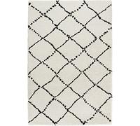 Mint Rugs Allure - Morbido tappeto a pelo lungo, modello Shaggy Flokati, per soggiorno, cucina, corridoio o camera da letto, in polipropilene, 120 x 170 cm, colore: nero crema/nero