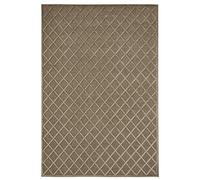 Mint Rugs Danton Tappeto a pelo corto, in viscosa, classico, leggero, lucido, effetto rilievo, design geometrico, motivo grafico per soggiorno, cucina, corridoio o camera da letto, marrone, 80 x 125