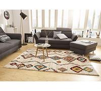 Mint Rugs Hanse Home Tappeto a Pelo Lungo, Morbido, Stile Geometrico, per Soggiorno, Camera da Letto, Cucina, corridoio, Colore Crema, 120 x 170 cm