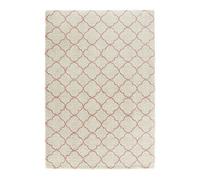 Mint Rugs Luna Tappeto a Pelo Lungo Morbido Shaggy Flokati, Motivo Geometrico per Soggiorno, Cucina, corridoio o Camera da Letto, 160 x 230 cm, in Polipropilene, Colore: Crema Rosa