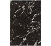 Mint Rugs Mayrin Tappeto a pelo lungo Shaggy Flokati, morbido e morbido, design moderno, effetto marmo, per cameretta dei bambini, camera da letto, cucina, corridoio, nero, crema, 120 x 170 cm