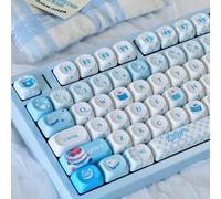 mintcaps Keycaps - 140keys Cute Keyboard Keycap PBT Blue Keycaps 60 65 75 100 percento, profilo MOA Sublimazione Custom Keycap per Cherry Gateron MX Swithes tastiere meccaniche