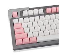 mintcaps Set di 150 copritasti rosa e bianchi con profilo MSA Double Shot ISO/ANSI Layout per switch Cherry MX Tastiera da gioco meccanica