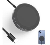 Minthouz Qi2 - Caricabatterie wireless certificato con adattatore da 20 W per iPhone 15/14/13/12, per Samsung Qi-Enabled Phone Mag-Safe Charger per Airpods 2/3/Pro, colore: Nero