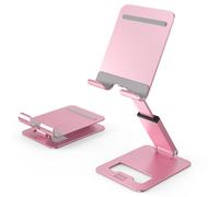 Minthouz Supporto per cellulare, estensibile e pieghevole, supporto per telefono regolabile in angolo/altezza, compatibile con iPhone 16, 15, 14, 13 Pro Max e altri telefoni da 4,7 a 7,9 pollici, rosa