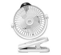 Minthouz Ventilatore da tavolo con clip, ventilatore USB da 8000 mAh, mini ventilatore portatile a 5 velocità, ventilatore a soffitto silenzioso, ideale per campeggio, passeggini, casa, ufficio