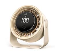 Minthouz Ventilatore da tavolo e da parete da 3000 mAh con display LED, ricaricabile con USB-C con 4 livelli di velocità del vento, rotazione di 90° su e giù, ventilatore portatile silenzioso per