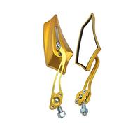 Mintice 1 Paio Giallo Universale Moto Specchietti Retrovisore Specchietto Manubrio Specchio Laterale Scheletro Cranio 8mm 10mm Filettato