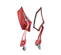 Mintice 1 Paio Rosso Universale Moto Specchietti Retrovisore Specchietto Manubrio Specchio Laterale Scheletro Cranio 8mm 10mm Filettato