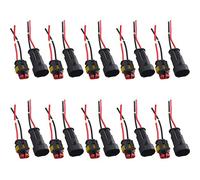 Mintice 10 Pezzi 2 Pin Auto Impermeabile Connettore Kit Presa Auto Connettori Spina Elettrici Cavi Terminali Connettore Filo 16 Awg Calibro Marino