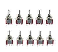 Mintice 10 Pezzi On off On Mini Miniatura Interruttore a Levetta in Metallo Auto del Cruscotto del Precipitare Spst 3 Posizione Terminale a Saldare