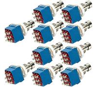 Mintice 10 X 3PDT 9 pin interruttore a pedale pedale effetto effetto chitarra stomp vero bypass blu in metallo