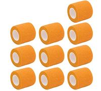 Mintice 10 X Fascia Coagulante Bendaggio Adesiva Autoadesiva Forte Benda Adesivo Elastico Nastro di Primo Soccorso Sport Caviglia Nastro 4.5mx5cm Arancia