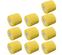 Mintice 10 X Giallo Fascia Coagulante Bendaggio Adesiva Autoadesiva Forte Benda Adesivo Elastico Nastro di Primo Soccorso Sport Caviglia Nastro 4.5mx5cm