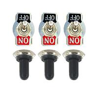 Mintice 3 Pezzi Pesanti 20A 125V 15A 250V Interruttore a Levetta in Metallo 2 Terminali Pin On Off Interruttore a Bilanciere Impermeabile Copertura