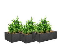 Mintice 3 Pezzi sac à plantes Borsa per Piante Verdura piantare Borsa Crescente Tessuto Traspirante vasi fioriere casa Giardino per Patate, pomodori, Carote Nero (40 * 30 * 20cm)