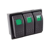 Mintice 3 X Auto Verde Marino Veicolo LED della Lampada Spia del Pulsante Interruttore a levetta trattino 4 Pin Porta alloggiamento