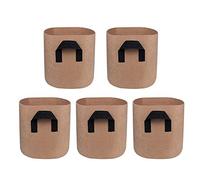 Mintice 5 Pezzi sac à plantes Borsa per Piante Verdura piantare Borsa Crescente Tessuto Traspirante vasi per fioriere casa Giardino per Patate, pomodori, Carote 5 galloni Marrone